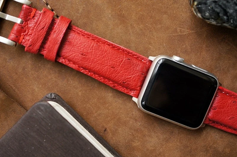 Handmade Ostrich Belly Strap 1 incl. Lugs Adapter + Buckle for Apple Watch Series 1 2 3 4 – image 3